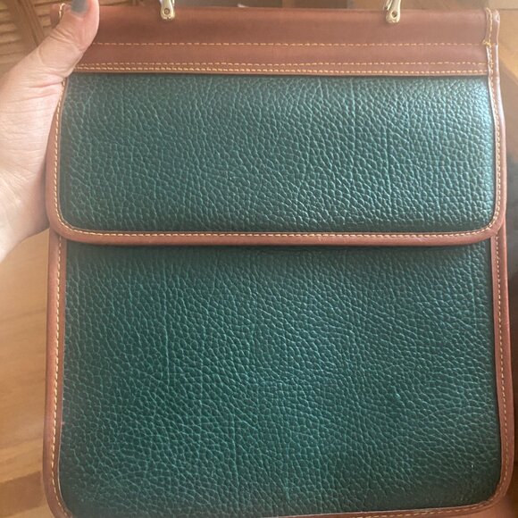 Vintage Dooney & Bourke satchel handbag green leather 8x10 - Picture 5 of 10